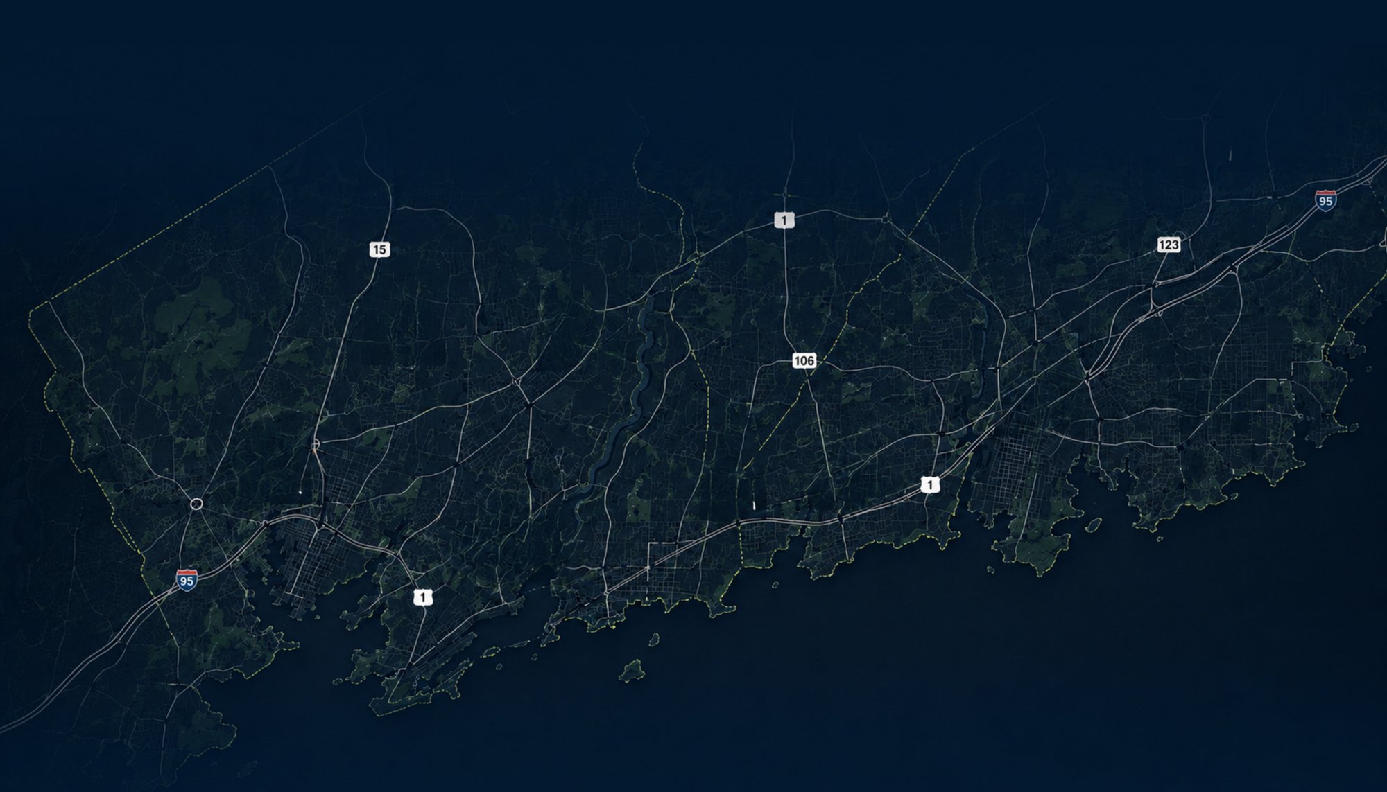 Map showing Greenwich and surrounding GH Co. service areas